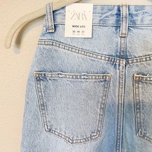 Zara high wasted & wide leg jeans.